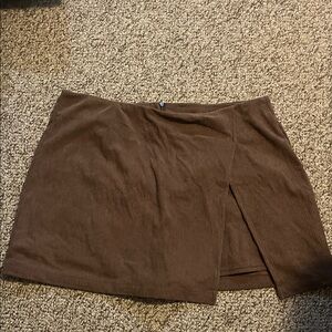 HALARA Brown Corduroy Skirt